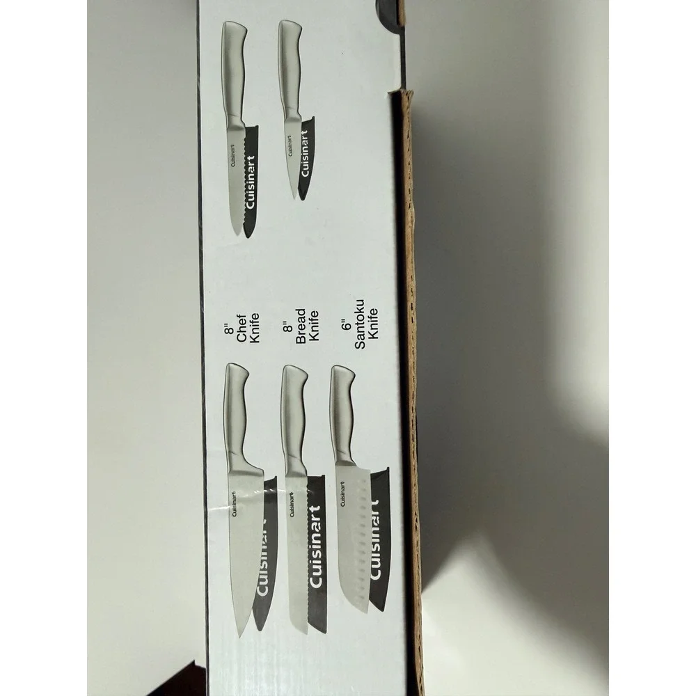 Cuisinart Knife Set Silver New 5pc German Stainless Steel C77SS-5PPC